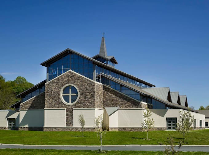Simple Church Rendering Professionally design or redesign your existing church exterior in 3d ...