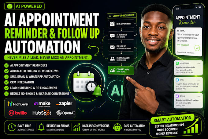 setup ai appointment reminder and follow up automation using CRM tools
