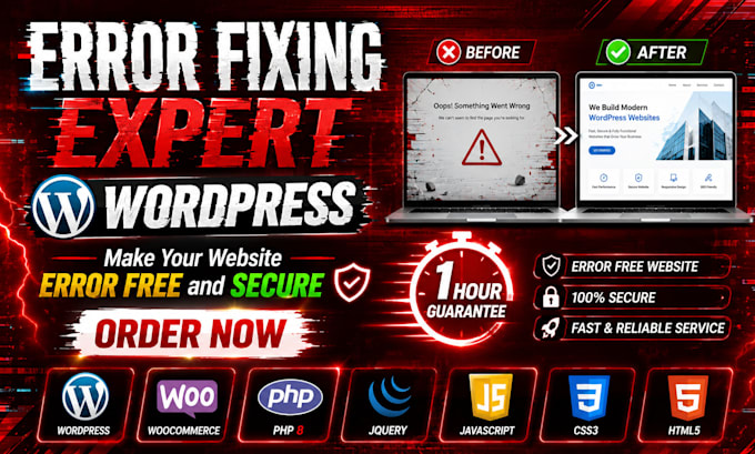 fix critical wordpress errors and database issues in 1 hour