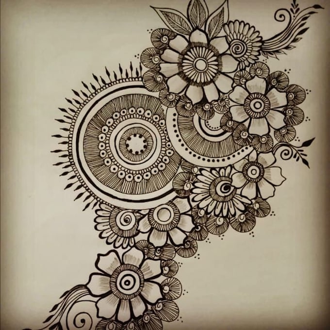 create custom hand drawn mandala and illustration for you