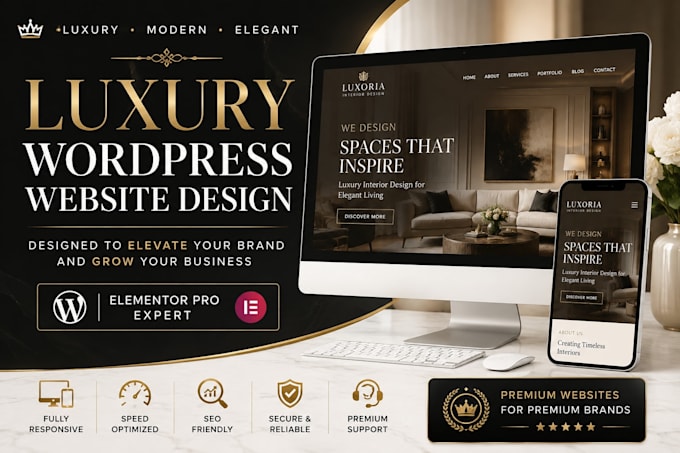 design luxury wordpress website, premium wordpress, modern wordpress