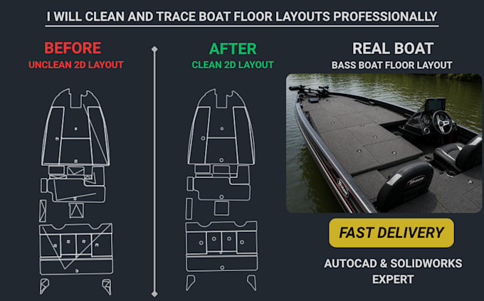 do clean and redraw boat floor layouts professionally