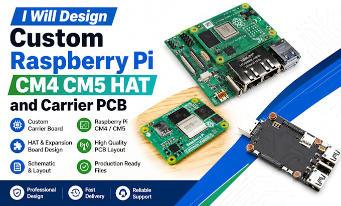 design custom raspberry pi cm4 cm5 hat and carrier board