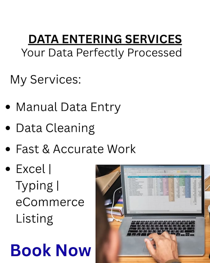 do data entry, excel work, and ecommerce product listing