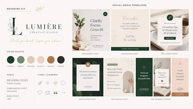 create a canva branding kit and social media templates