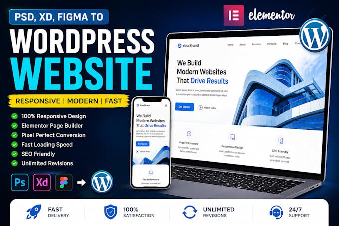 convert PSD to wordpress responsive website