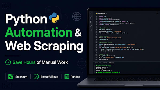 build a python automation script or web scraping tool