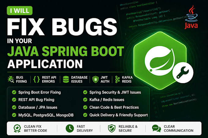 fix bugs in your java spring boot application