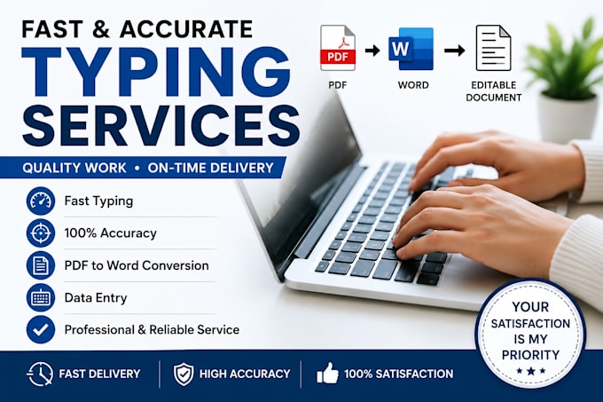 do fast and accurate typing work and data entry