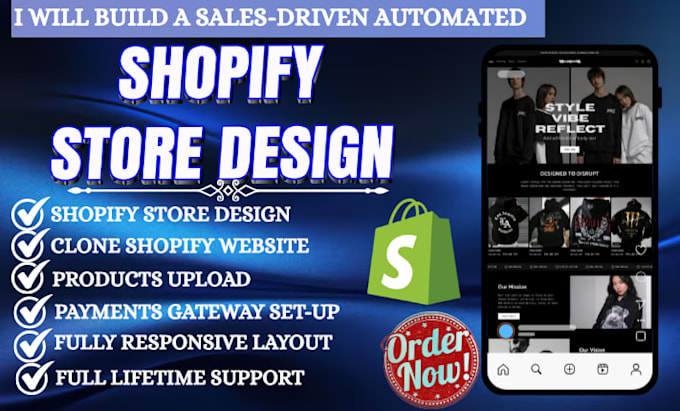 build automated shopify dropshipping store or clone shopify store