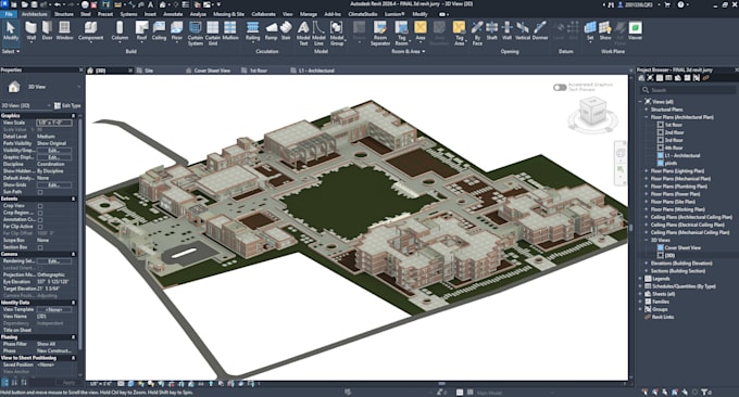 do revit bim 3d modeling, cad drafting, sketchup modeling, and 3d visualization
