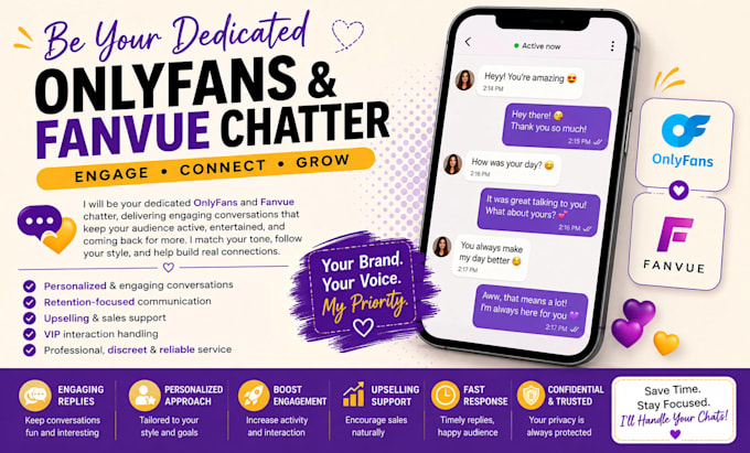 be your dedicated onlyfans and fanvue chatter