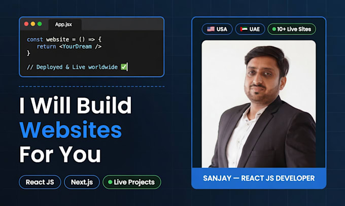 build a react js business website with SEO and deployment