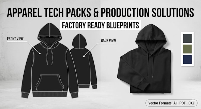 create a factory ready clothing tech pack for apparel production