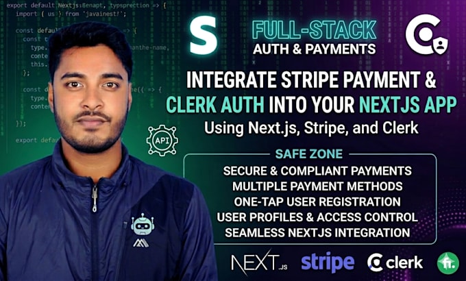 integrate stripe payment and clerk auth into your nextjs app