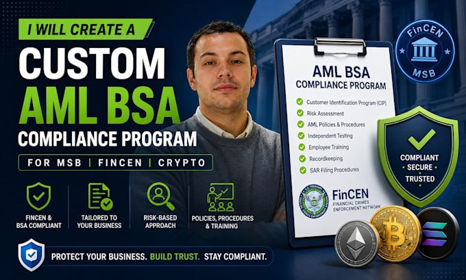 create custom aml bsa compliance program for msb fincen crypto