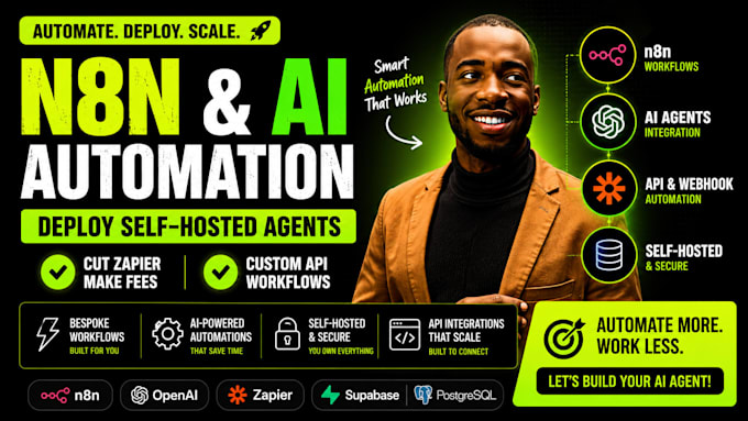 build custom n8n automation workflows and deploy self hosted ai agents
