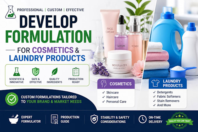 develop formulation for cosmetics and laundry products