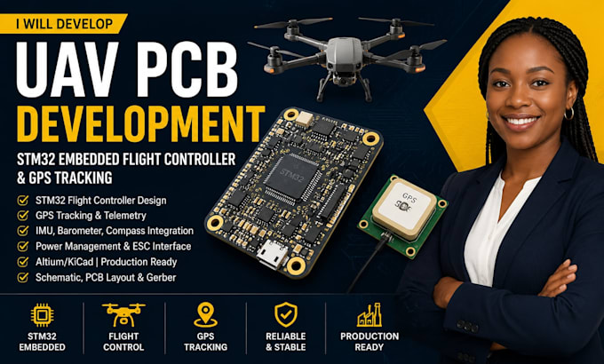 develop uav pcb stm32 embedded flight controller and gps tracking