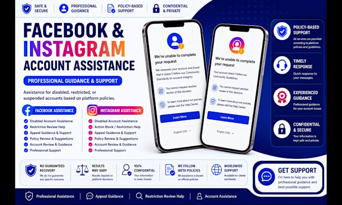 assist with facebook and instagram account support