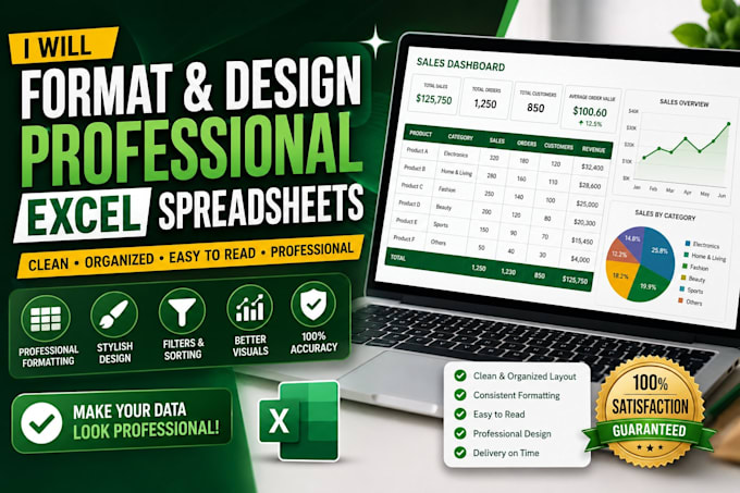 format and design professional excel spreadsheets