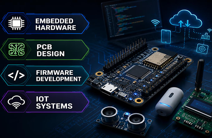 design embedded hardware, pcb, firmware, and iot systems