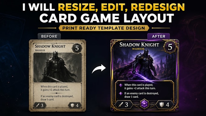 design, edit and resize tarot, poker, oracle card game layouts, template design