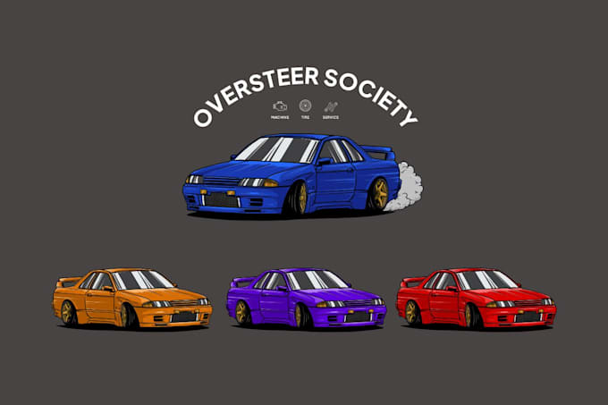 create vintage automotive illustration for t shirt