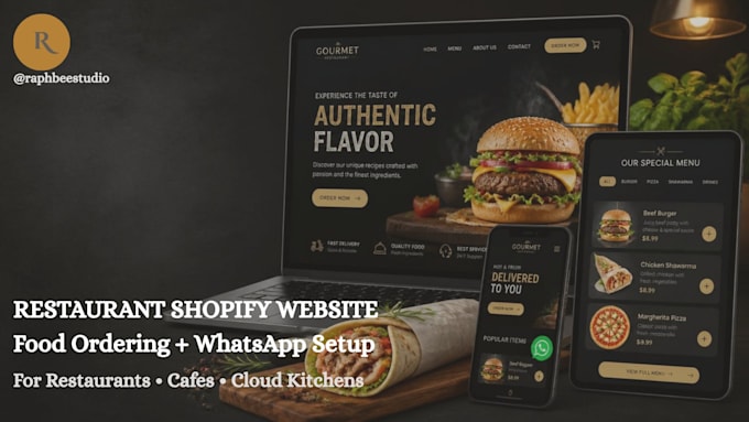 design a restaurant shopify website with a food ordering system