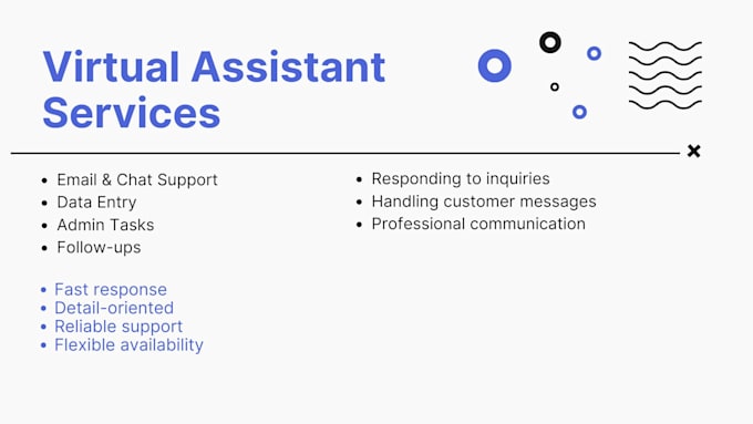 provide virtual assistant services