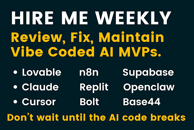 fix lovable replit bolt supabase rocket n8n base44 cursor claude openclaw