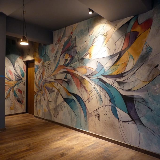 draw any graffiti mural wall art or banner