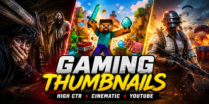 create cinematic gaming youtube thumbnails
