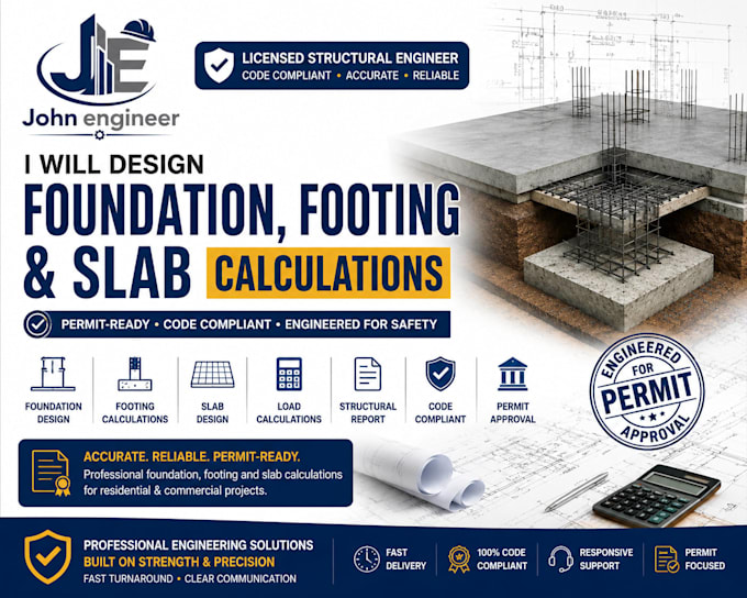 design foundation footing and slab calculations