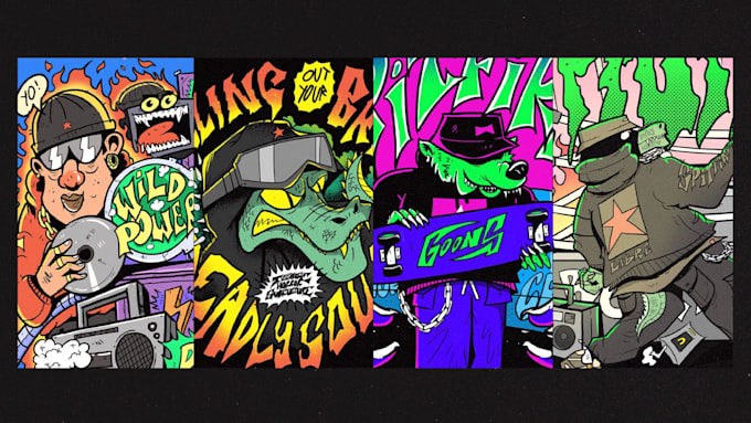 draw hiphop and hardcore illustration or design for you