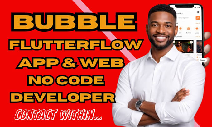 build a flutterflow or bubble io no code mobile app mvp