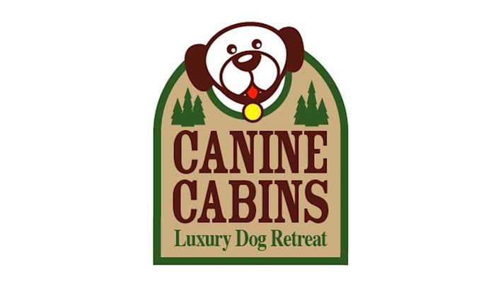 design awesome canine cabins pets brand logo
