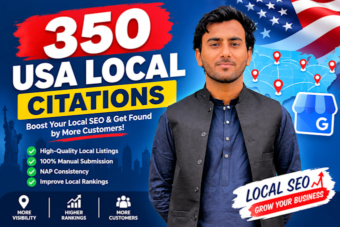 create 350 high quality USA local citation for local SEO