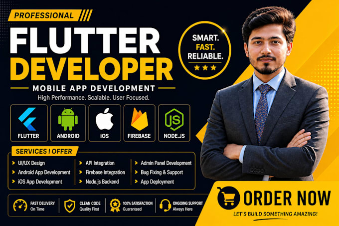 do flutter mobile app development, android app, ios app, as a flutter developer