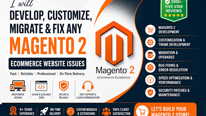 develop customize migrate fix magento 2 ecommerce website store issue