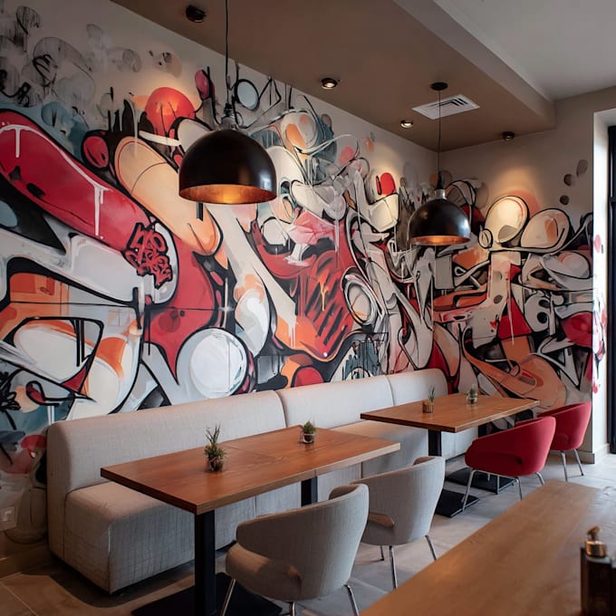 draw any graffiti mural wall art or banner