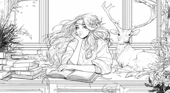 create coloring book illustration