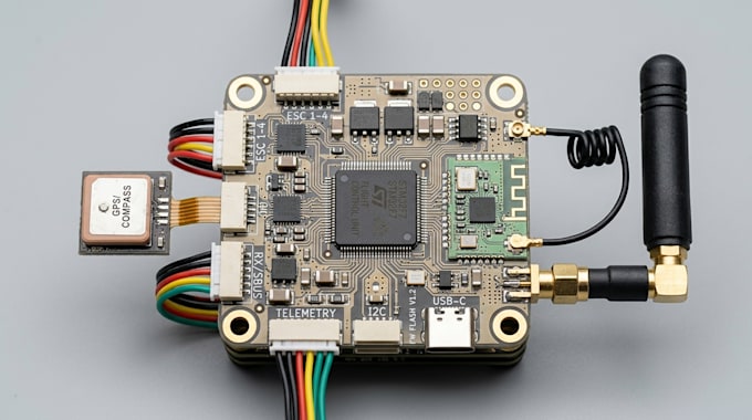 design custom drone electronics, flight controller pcb, firmware and rf systems
