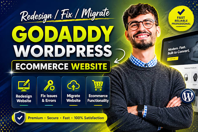 redesign godaddy website fix migrate godaddy wordpress ecommerce website