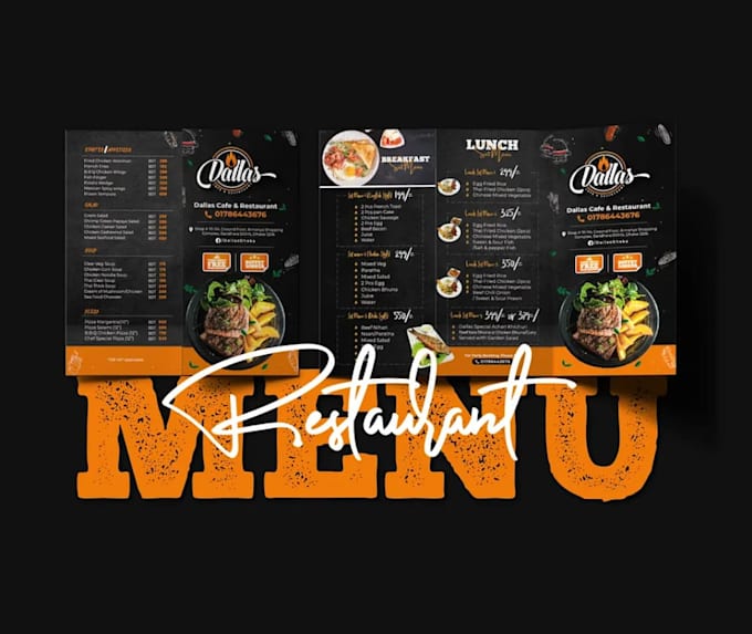 design attractive restaurant menu for you