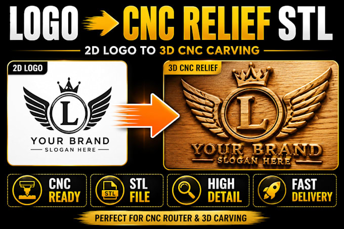 convert logo to cnc vcarve relief stl file