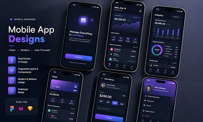do app UI UX design, mobile app design, website to app design