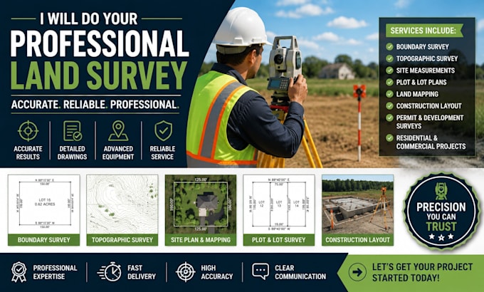 do professional land survey drawing