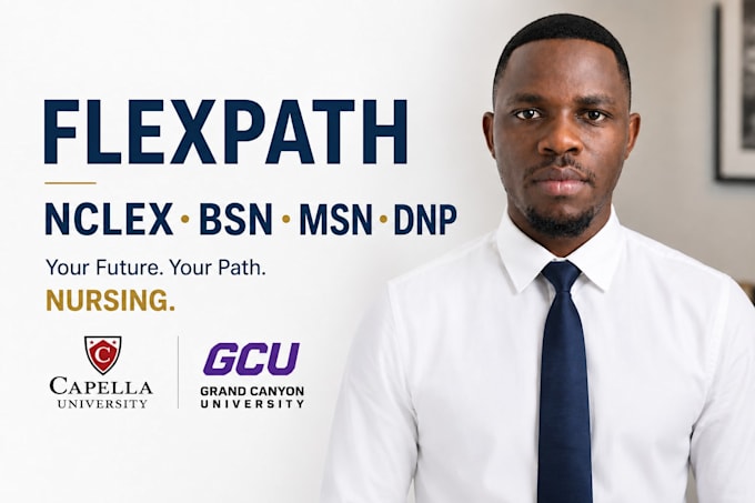 do flexpath, nclex, bsn, msn and dnp nursing capella, gcu