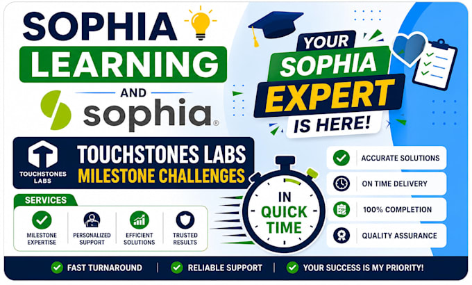 help complete online course, assigned tasks, sophia learning, capella, studycom